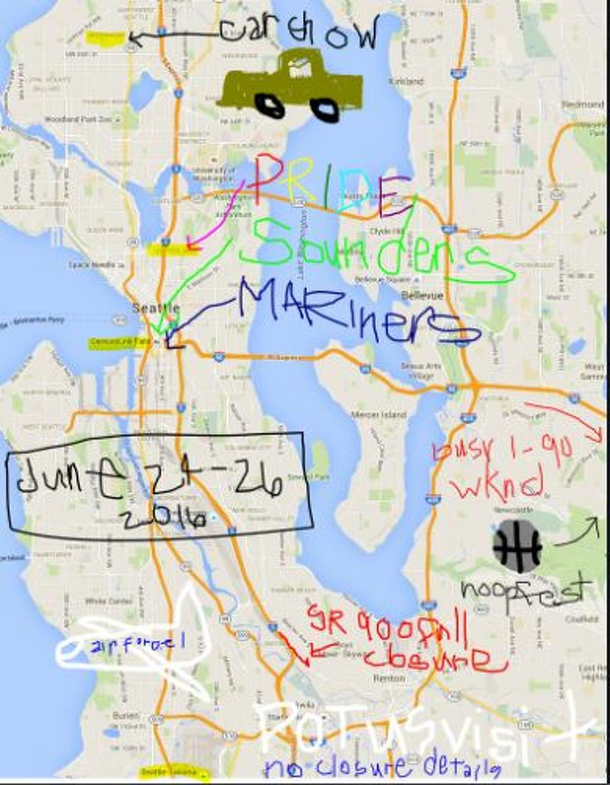 'Take your crayon to work' WSDOT's MS Paint maps return for Seattle