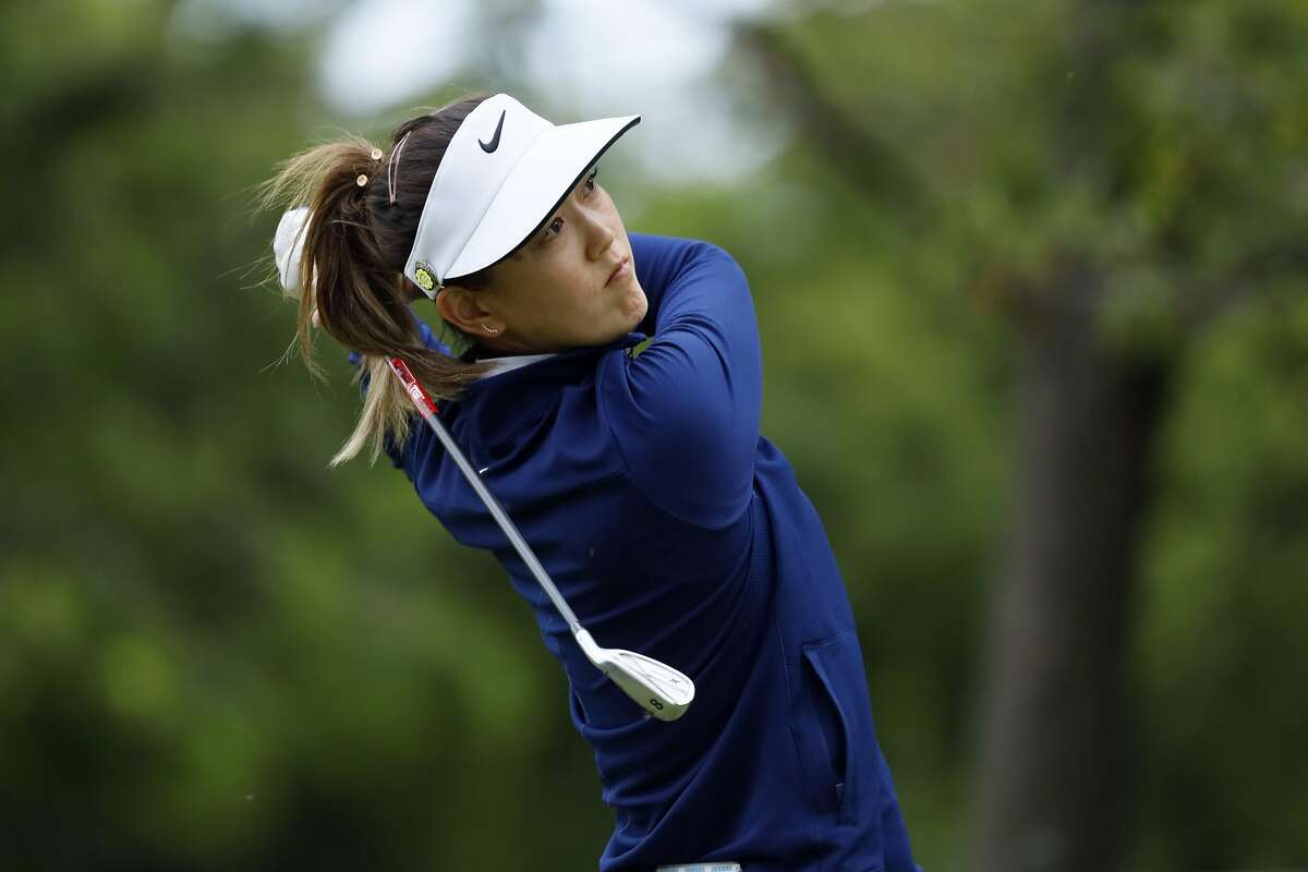 Michelle Wie hits off the 17th tee during the second round of the KPMG Women's PGA Championship golf tournament, Friday, June 21, 2019, in Chaska, Minn. (AP Photo/Charlie Neibergall)