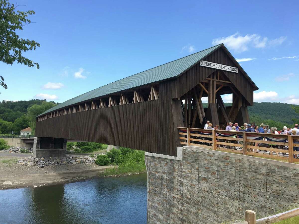 The Blenheim Covered Bridge officially reopened Saturday after residents in the small Schoharie County town spent years trying to secure funding to rebuild the historic monument, which was destroyed by Tropical Storm Irene in 2011.