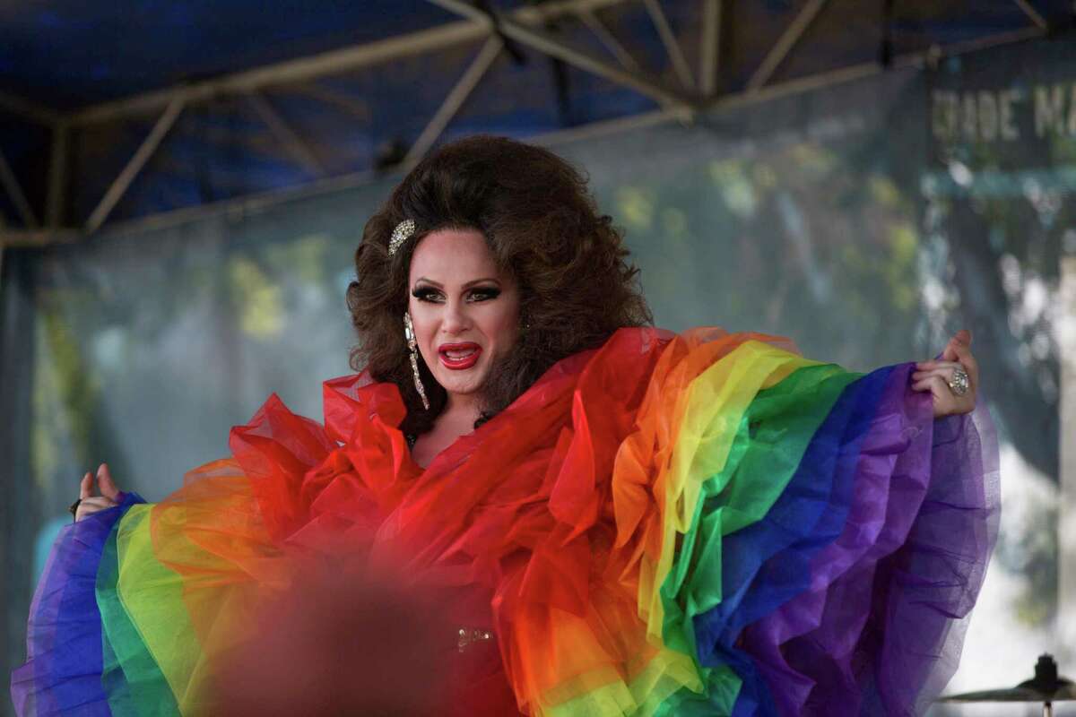 "Candy" performs at 2019 Pride "Bigger Than" Texas Saturday, June 29, 2019 at Crockett Park in San Antonio. The celebration included Pride Championship Wrestling, "We All Love the Same" mass wedding, and performers. Rebecca Slezak/Staff photographer
