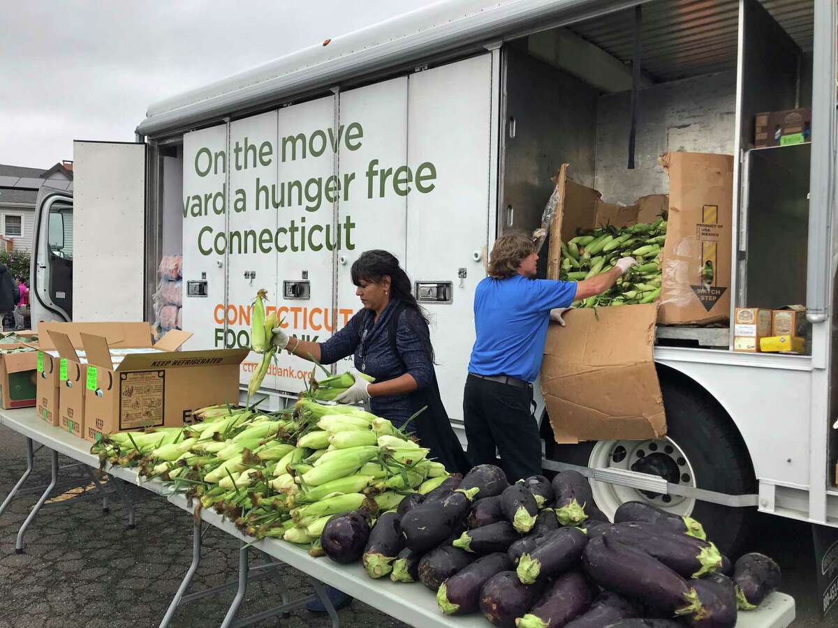 A Connecticut Food Bank mobile food pantry in New Haven.