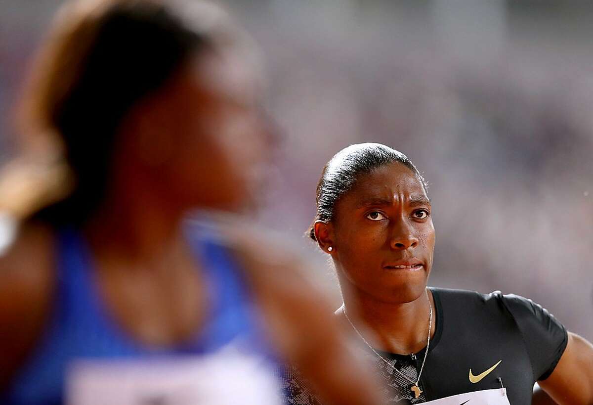 DOHA, QATAR - MAY 03: Caster Semenya of South Africa looks on prior to competing in the Women's 800 meters during the IAAF Diamond League event at the Khalifa International Stadium on May 03, 2019 in Doha, Qatar. ~~