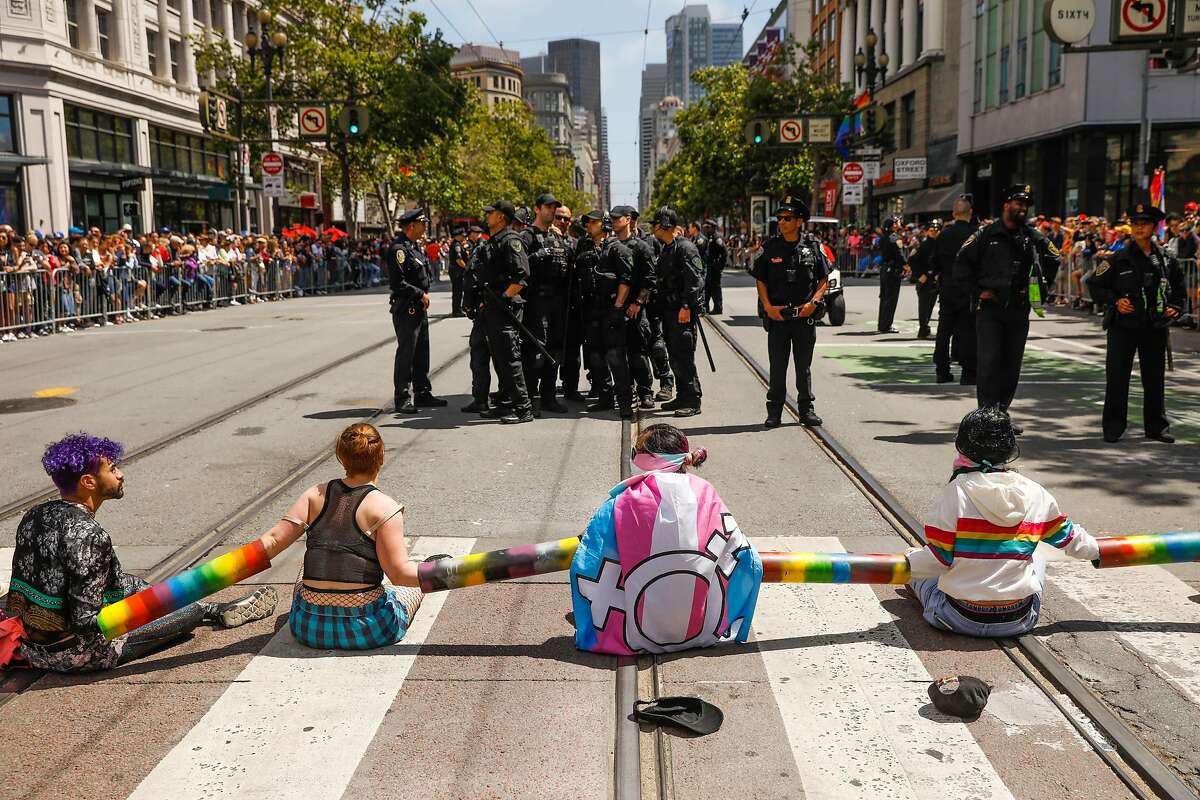 Anti Police Demonstrators Lying In Street Shut Down Gay Pride Parade 