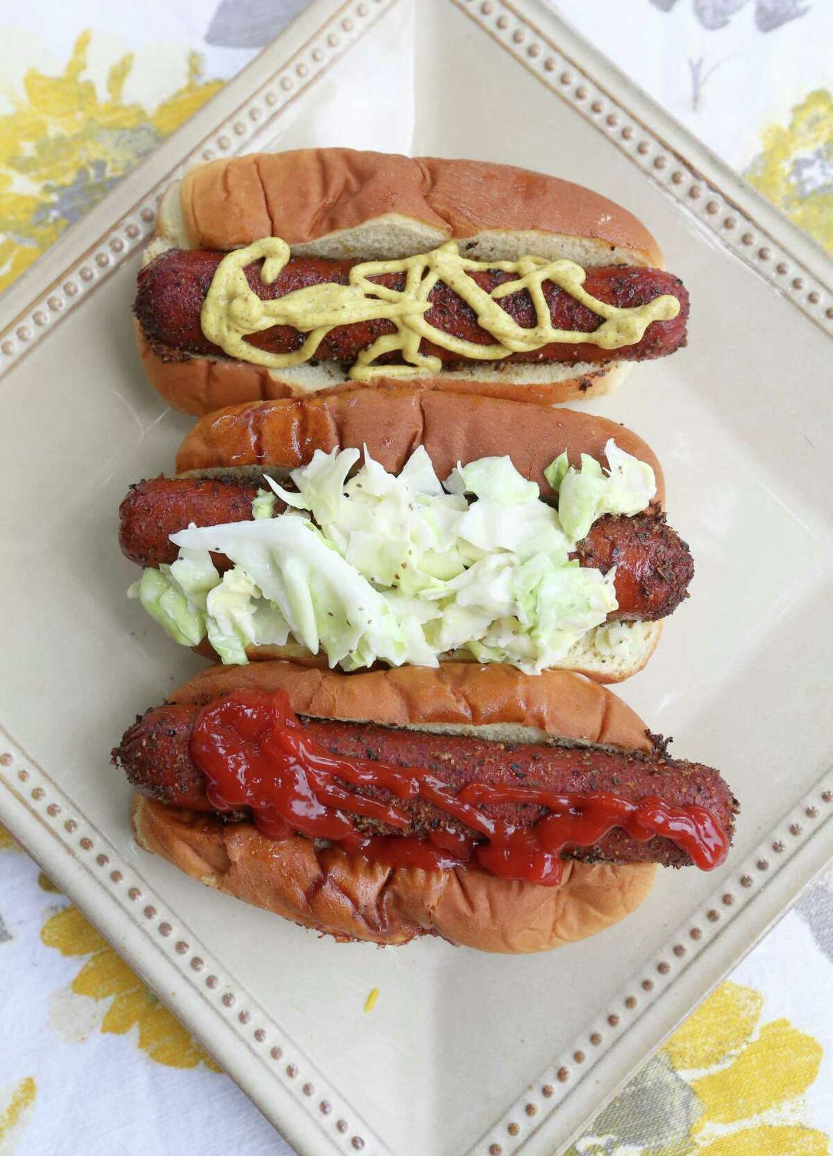 Recipe Smoked Hot Dogs with Carolina Coleslaw