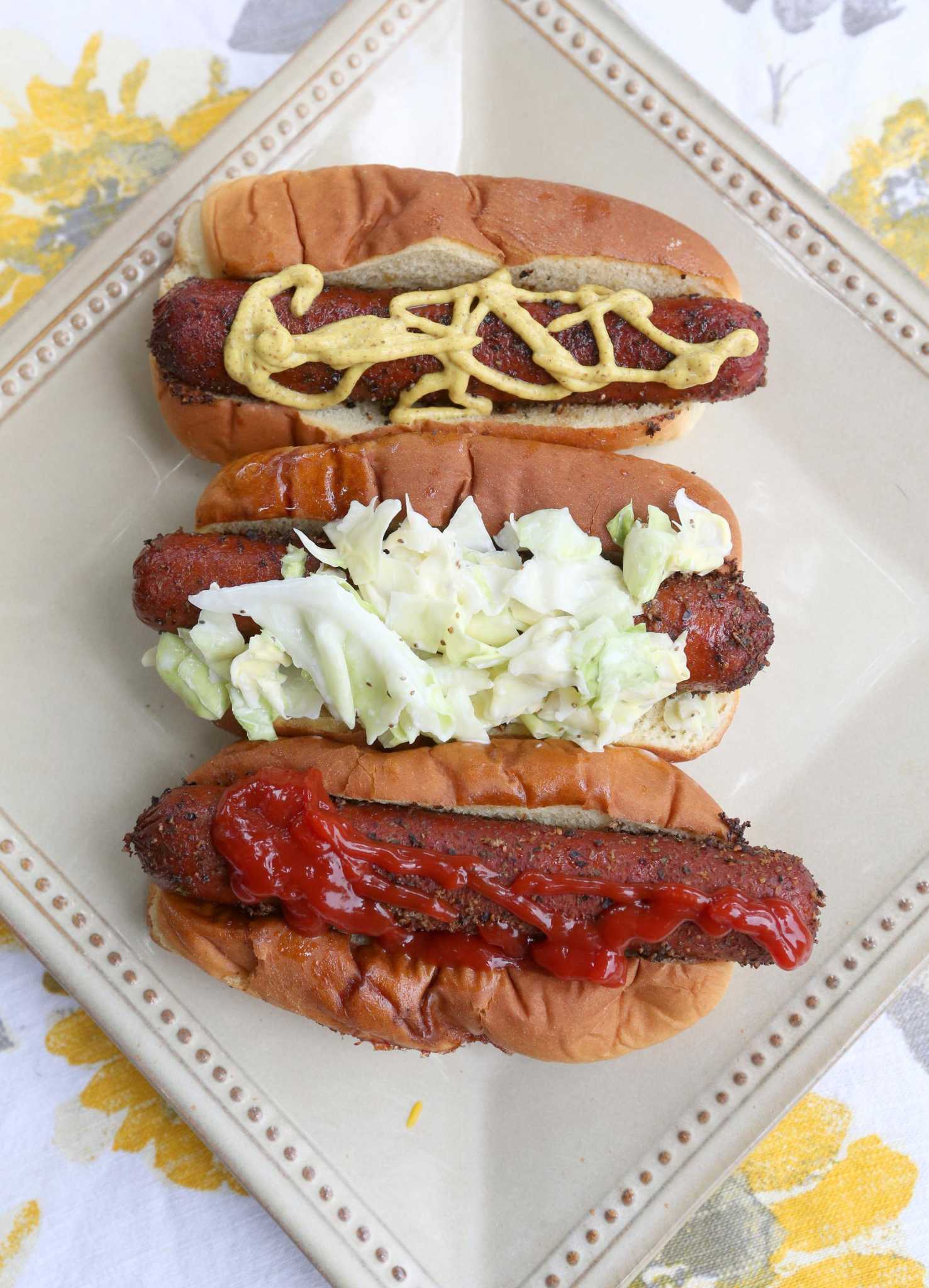Recipe Smoked Hot Dogs with Carolina Coleslaw