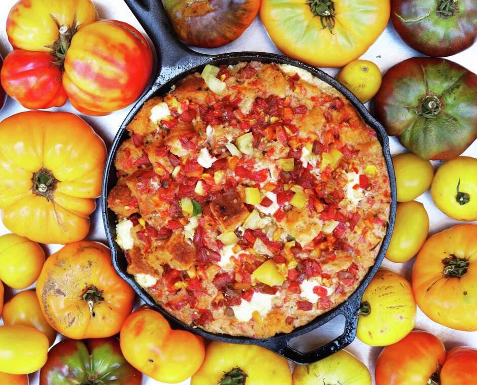 Recipe Heirloom Tomato Bread Pudding