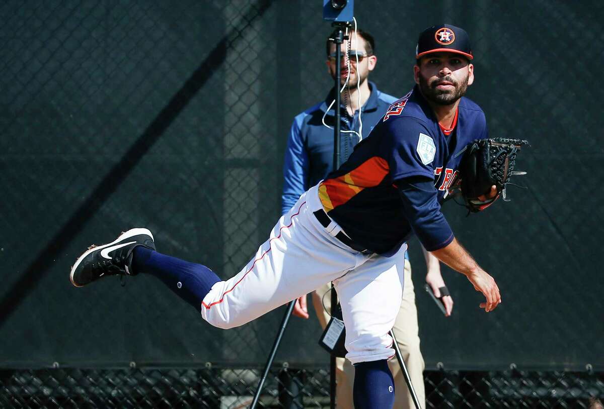 Jose Urquidy, working out in spring training, will start for the Astros on Tuesday in Colorado.