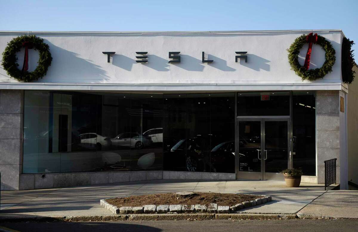 The former Tesla showroom on Greenwich Avenue in Greenwich is the focus of a Connecticut Supreme Court appeal.