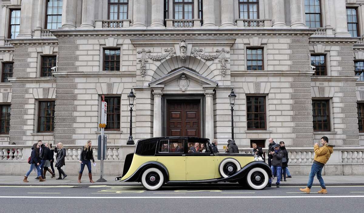 10. Rolls-Royce Phantom III - $121,000 OK, techincally not a Bond car. This Sedance de Ville from 1964's "Goldfinger," wasn't 007's; it belonged to the villain, Auric Goldfinger. (London Film Museum on March 2, 2014.)