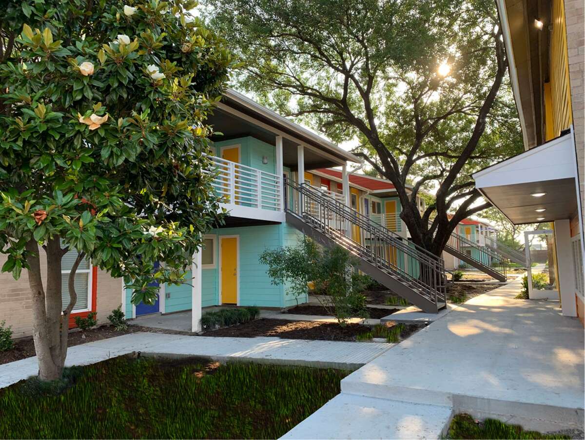 A view of the 10-acre Zocalo Apartments in Spring Branch, which has created Houston's first commercial artist-in-residence program.
