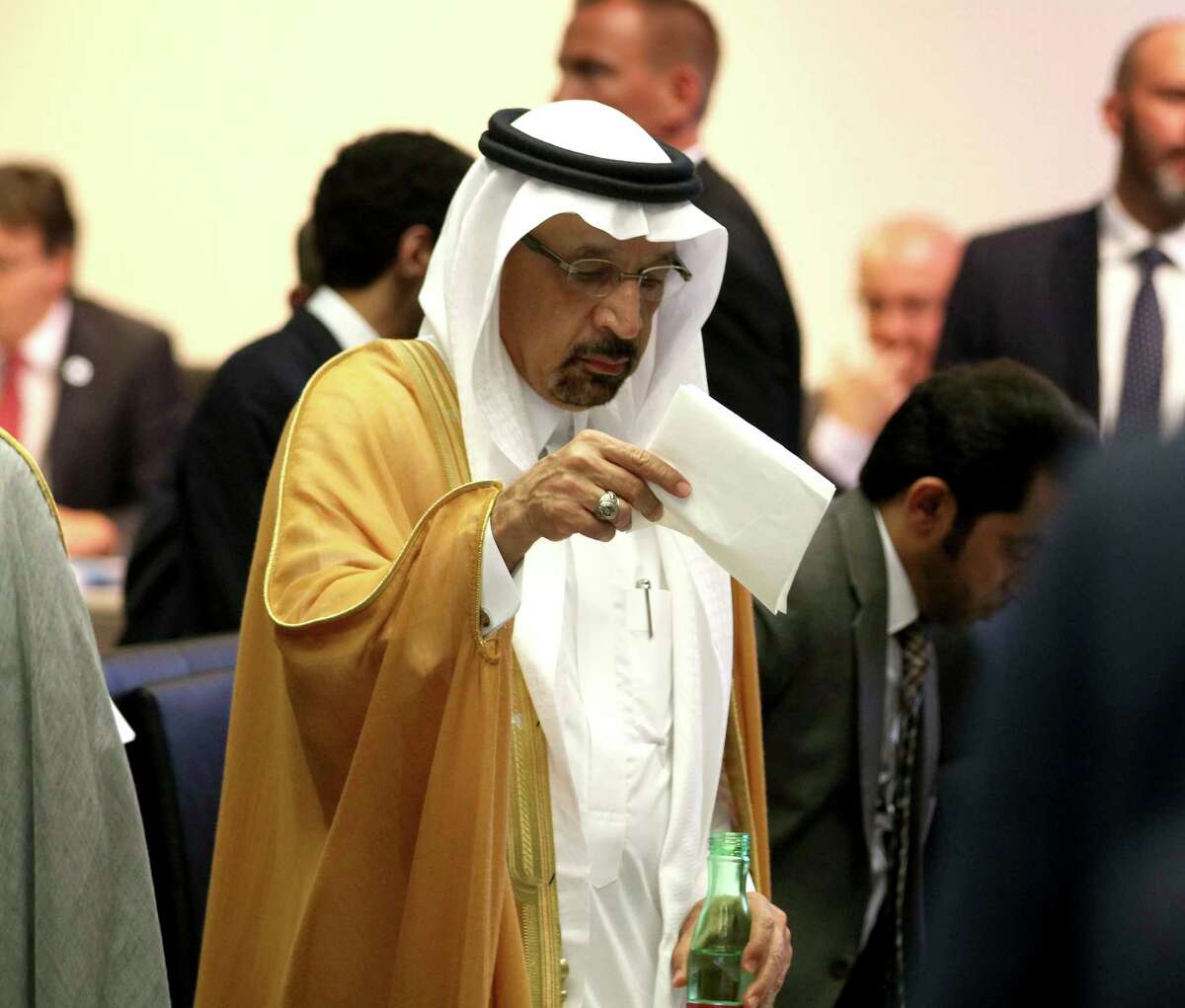 Khalid Al-Falih, Minister of Energy, Industry and Mineral Resources of Saudi Arabia stands prior to the start of a meeting the Organization of the Petroleum Exporting Countries, OPEC, at their headquarters in Vienna, Austria, Monday, July 1, 2019.