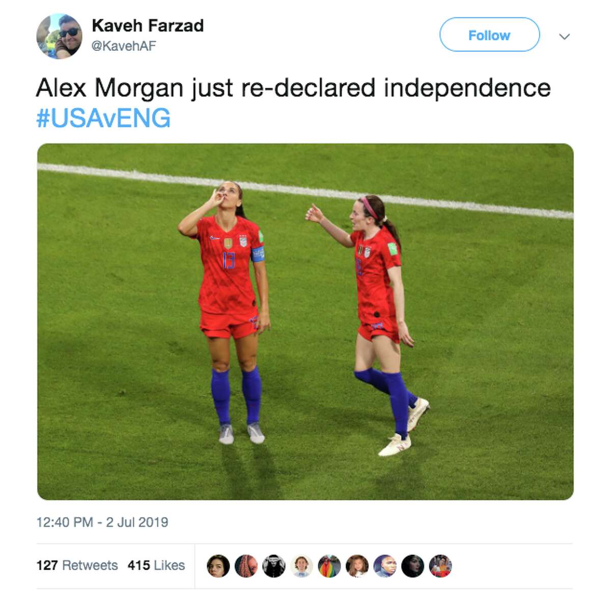 Fans are losing it over Alex World Cup goal celebration