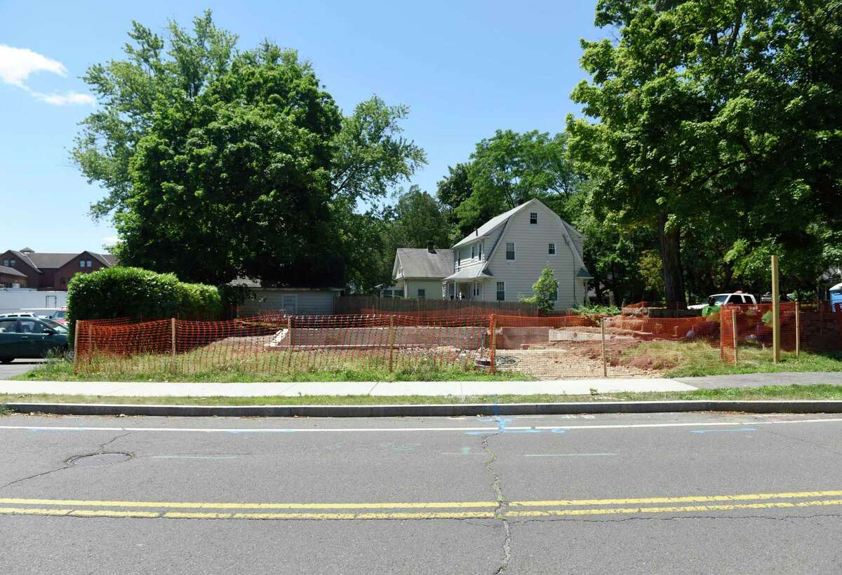 Construction on the new Pathways Fellowship Club continues after demolition of the previous building in the Cos Cob section of Greenwich, Conn. Monday, July 1, 2019. The Pathways Fellowship Club, previously located in an unsightly structure that was just demolished, connects adults living with severe and chronic mental illness through a variety of programs designed to build confidence and competencies, connections and engagement.