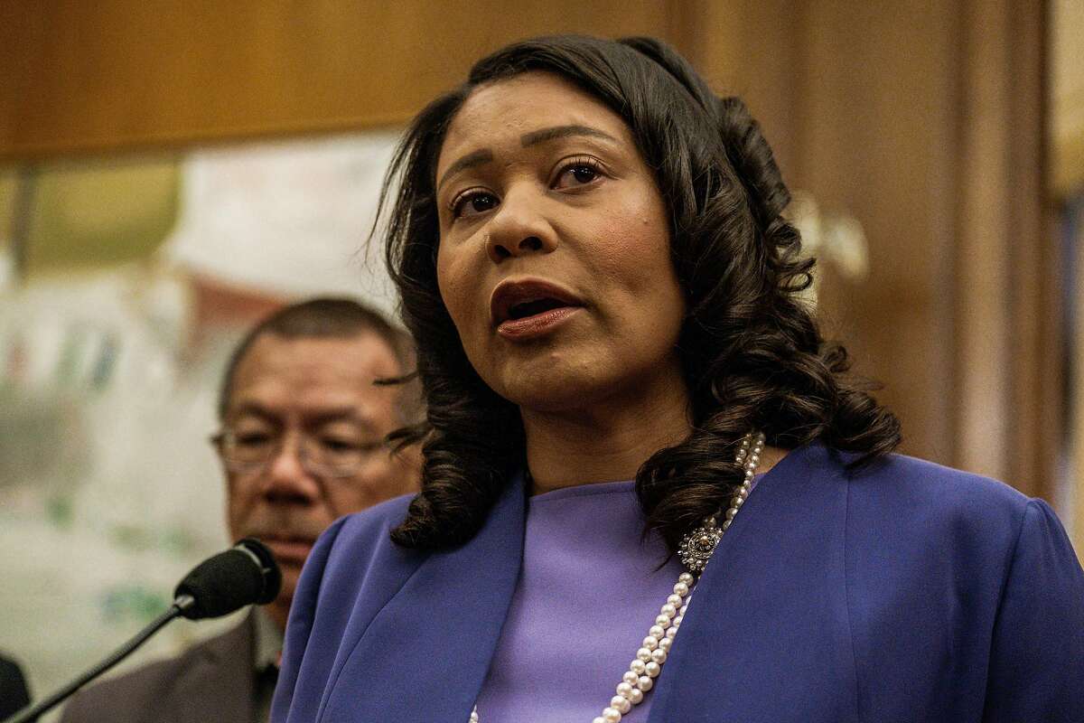 June 28, 2019 -Mayor London Breed speaks at a press conference at City Hall. The San Francisco Department of Public Health will announce today that a number of patients at Laguna Honda suffered systemic abuse at the hands of hospital staff. The CEO has been fired and the city is believed to be pursuing criminal charges against the alleged abusers. Six employees engaged in physical abuse of 23 dementia patients between 2016-2019. Employees also filmed each other mocking and yelling at patients. (Nick Otto Special to the Chronicle)