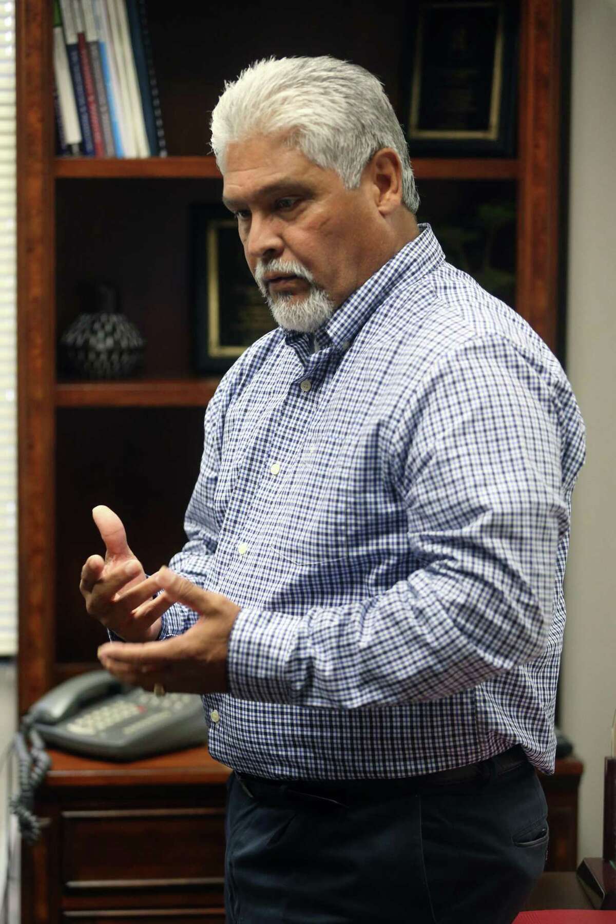 John Moran, Bexar County juvenile probation gang supervision program supervisor, talks Tuesday, July 2, 2019 about the specialty court docket aimed at juvenile gang members the probation department is working with Judge Carlos Quezada, presiding judge of the 289th Juvenile District Court, to start.
