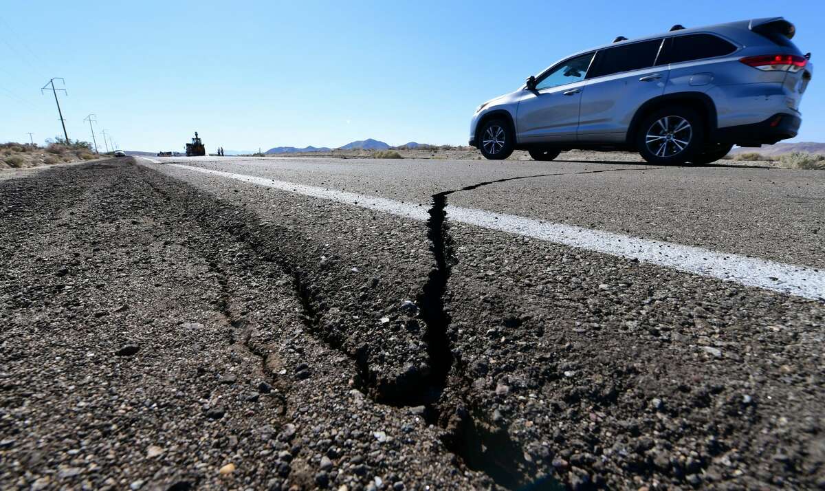 Crack left by Southern California earthquakes becomes local attraction