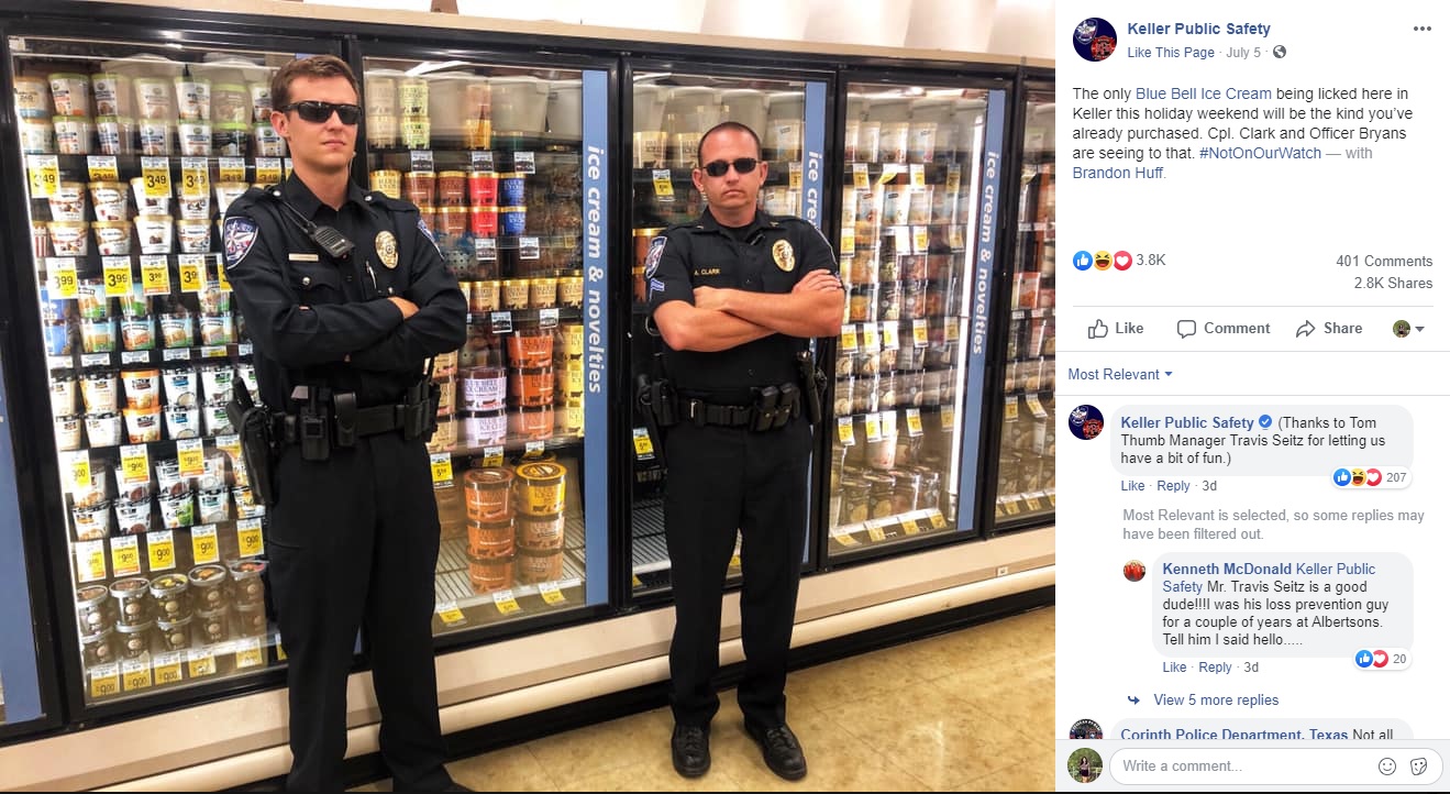 Texas Police Guard Ice Cream Aisle To Prevent Copy Cats Of Blue Bell ...