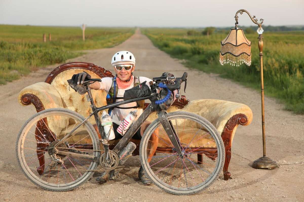 Ridgefield resident Mitch Ancona rode his bike in the Dirty Kanza 200 - a 200 mile long ultra-endurance bicycling challenge, held on the gravel roads through the Flint Hills region of east-central Kansas. - Scotth Araldson photo