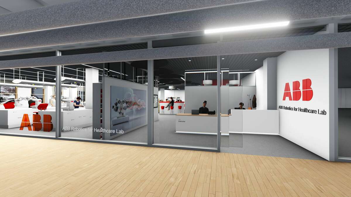 Pictured is a rendering of the 5,300-square-foot robotics research and development facility that ABB will open at the Texas Medical Center Innovation Institute.
