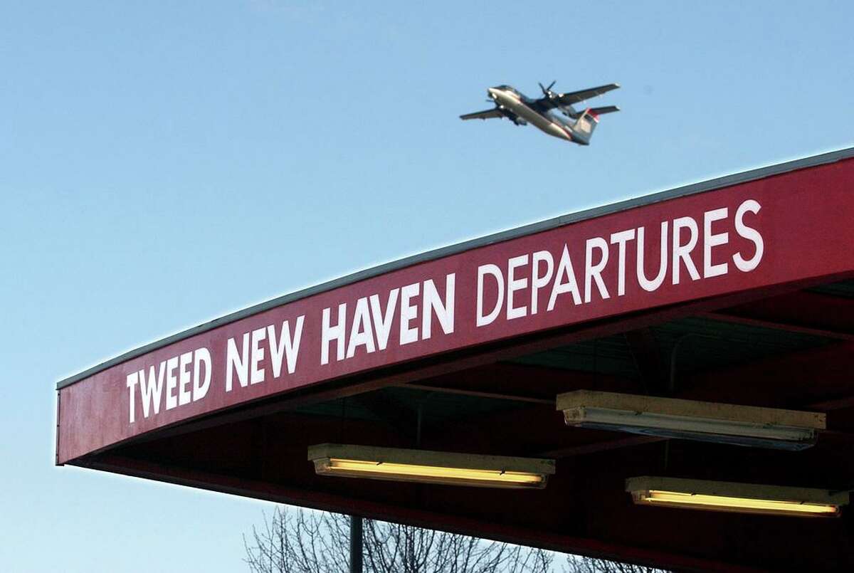 A flight takes off Tweed New Haven Airport