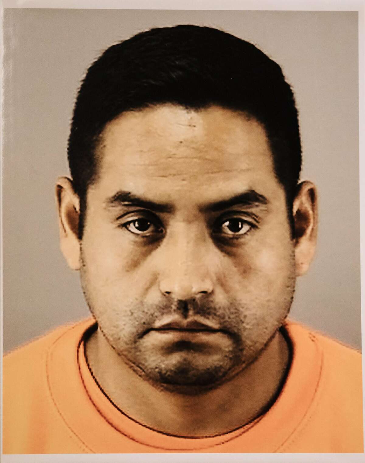 Serial rapist, Orlando Vilchez Lazo, mugshot photographed during a press conference at the San Francisco Police Department in San Francisco, Calif., on Friday, July 13, 2018.