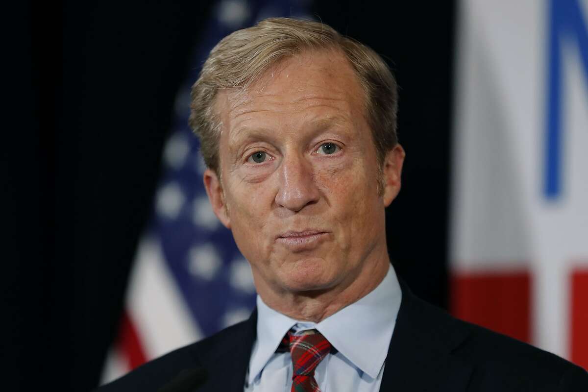 FILE - In this Jan. 9, 2019 file photo, billionaire investor and Democratic activist Tom Steyer speaks during a news conference where he announced his decision not to seek the 2020 Democratic presidential nomination at the Statehouse in Des Moines, Iowa. Steyer is now joining the race for the Democratic presidential nomination, reversing course after deciding earlier this year that he would forgo a run. (AP Photo/Charlie Neibergall)