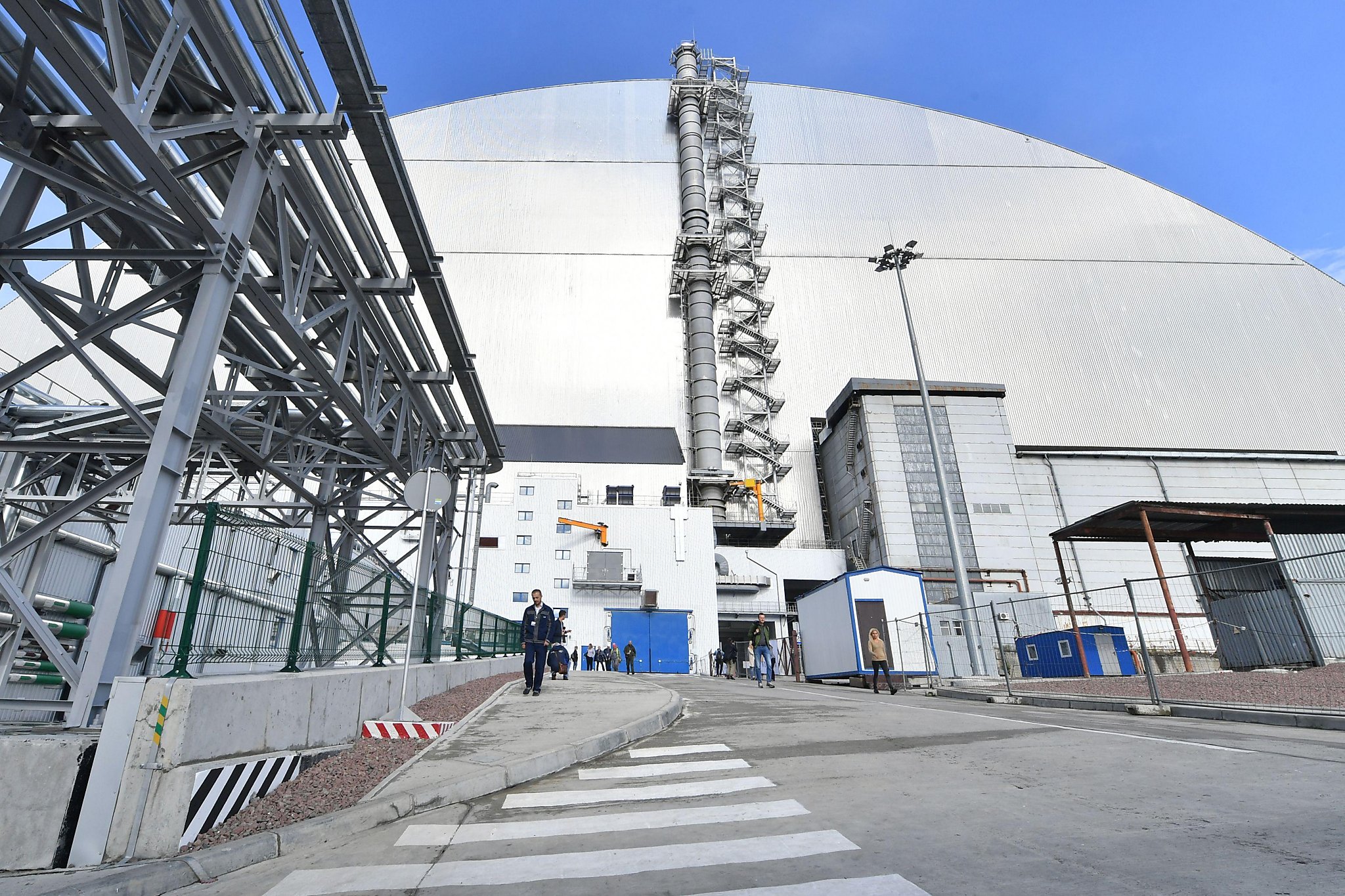 Ukraine Chernobyl's radioactive dust shelter unveiled