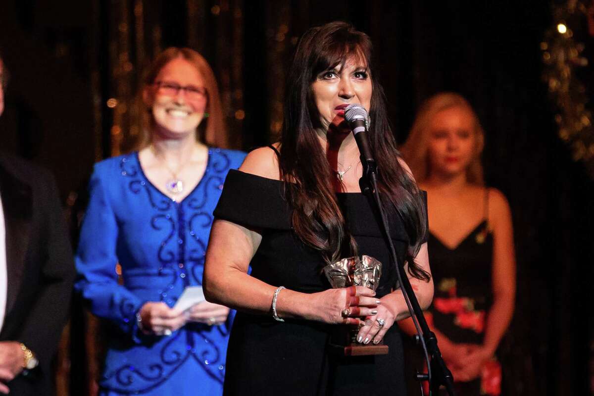 Brenda Storseth accepts the Montie for Best Director/Artistic Achievement in "Young Frankenstein" during the Montie Awards Celebration on Saturday, Aug. 11, 2018, at the Crighton Theatre. Storseth will be the featured entertainer for the Conroe Symphony Orchestra’s Silver Jubilee celebration March 26 at Grand Central Park’s The Lake House.