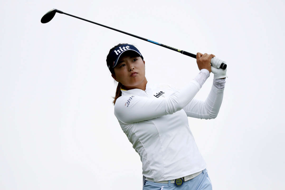 Jin Young Ko hits off the third tee during the final round of the KPMG Women's PGA Championship on June 23 in Chaska, Minn. Ko, the No. 2 player in the Rolex world rankings, will participate in next week's inaugural Dow Great Lakes Bay Invitational with partner Minjee Lee.