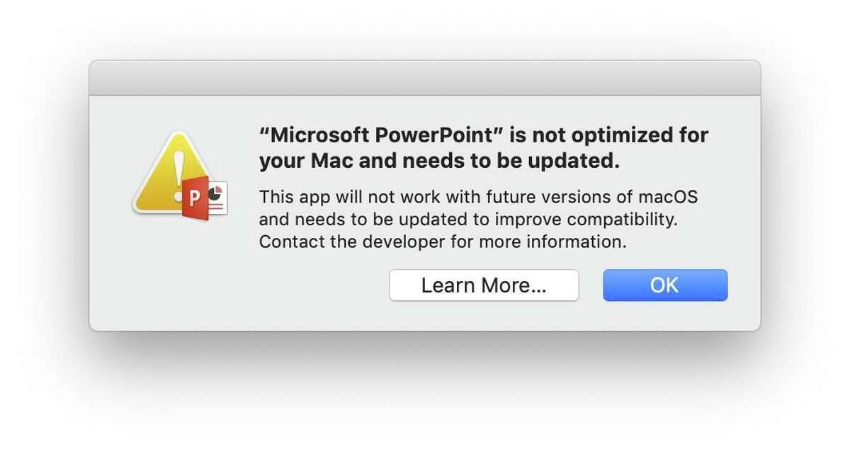 powerpoint is not optimized for your mac
