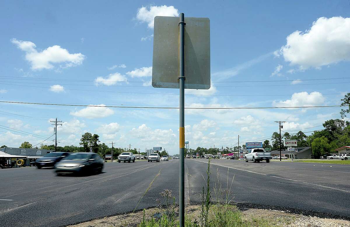 A TxDOTproposed median extending through US 96 in Lumberton is drawing opposition from the city, Hardin County and other local groups. A grassy median at the split between north and southbound lanes just at the city's southern entry quickly gives way to a center turn lane and two lanes of traffic each way. TxDOT cites accidents due to turning as a reason to install the median. Photo taken Tuesday, July 9, 2019 Kim Brent/The Enterprise
