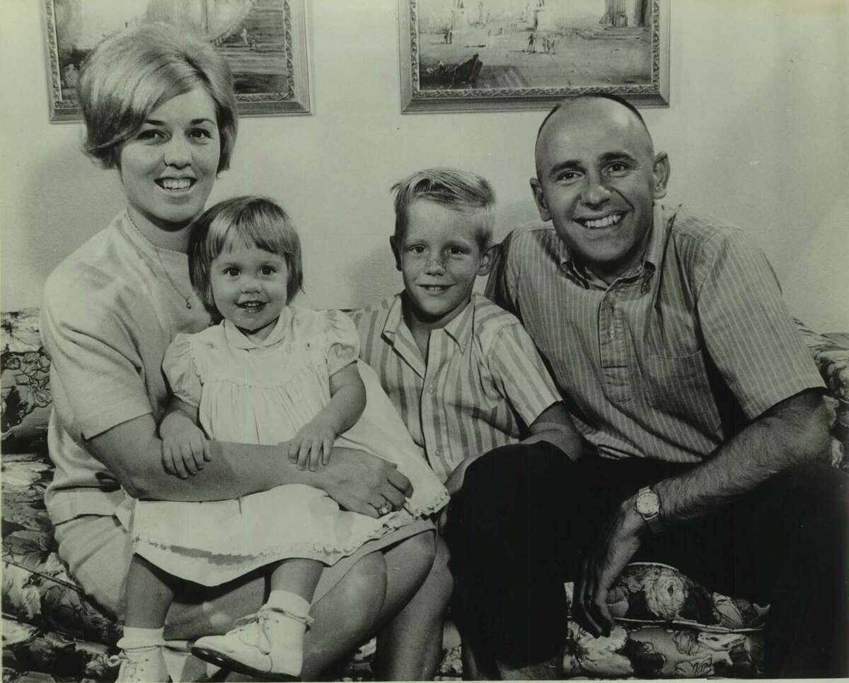 NASA astronaut Alan Bean with wife Sue and children, Amy and Clay.