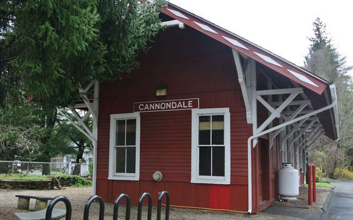 The station house at the Cannondale train station. Wilton, Conn.