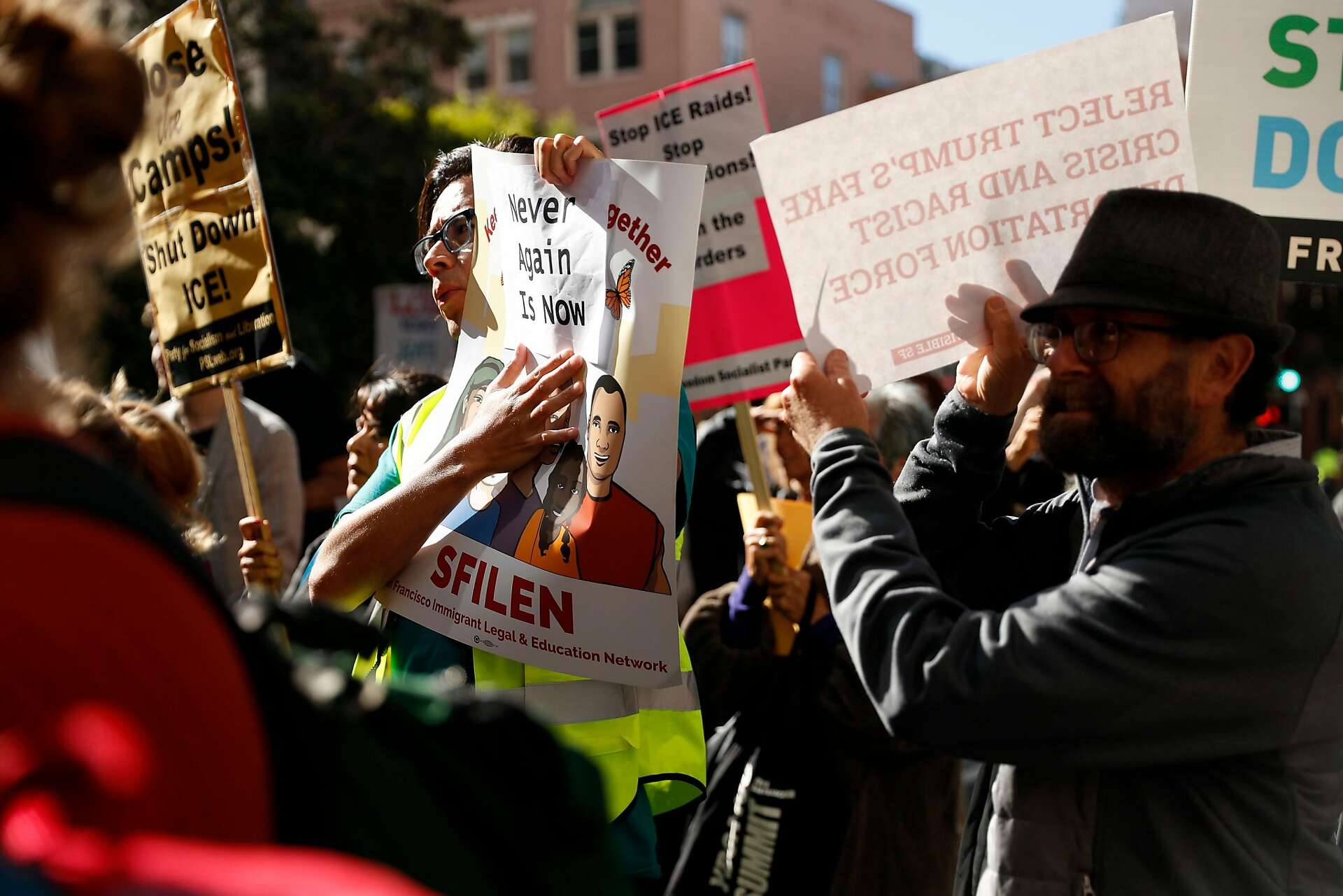Protesters rally at ICE San Francisco office, slam planned deportation ...