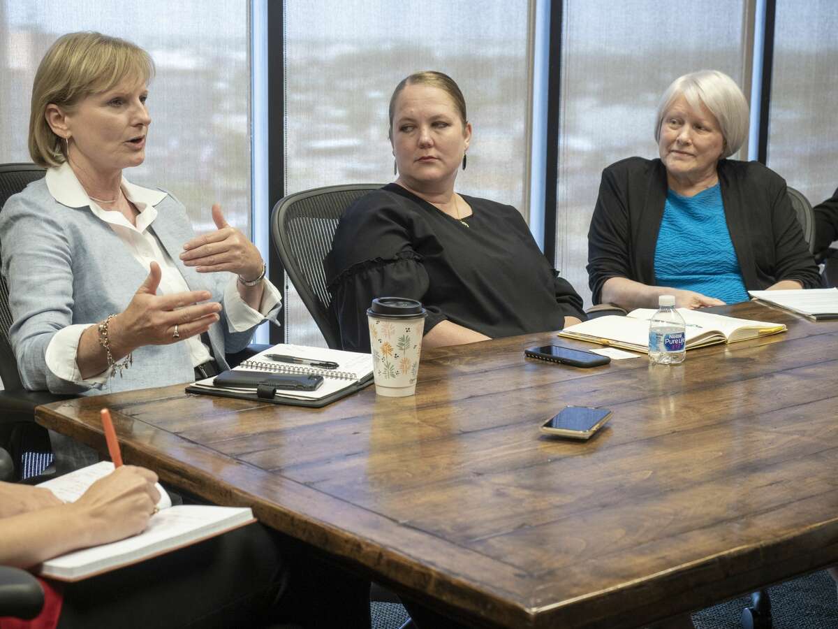 Susan Spratlen with Pioneer Natural Resources, speaks 07/09/19 with area foundation leaders and Permian Strategic Partnership about opening 7 new charter schools with IDEA Public Schools in the Midland and Odessa area by 2025. Tim Fischer/Reporter-Telegram