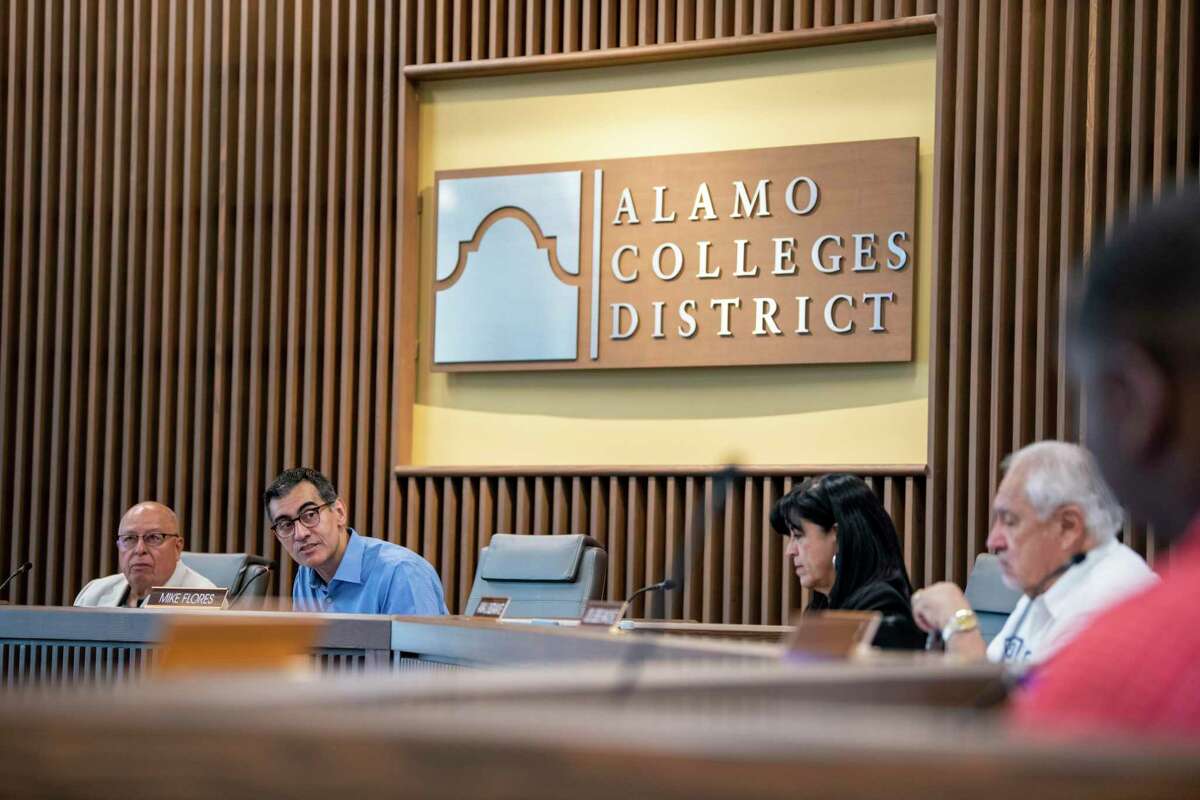 Alamo Colleges is moving forward with a center that will offer English language programs, help with GED tests and workforce training. Chancellor Mike Flores speaks at a recent meeting.