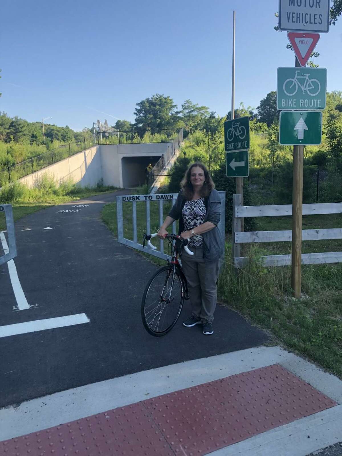 Sue A. DelBianco, will host a historical bike tour on the rail-trail starting at Twin Brooks Park to the end of Beardsley Park July 21.