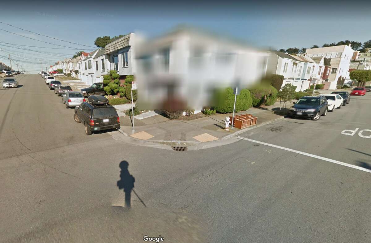 A house in San Francisco's Sunset District is blurred out on Google Street View.