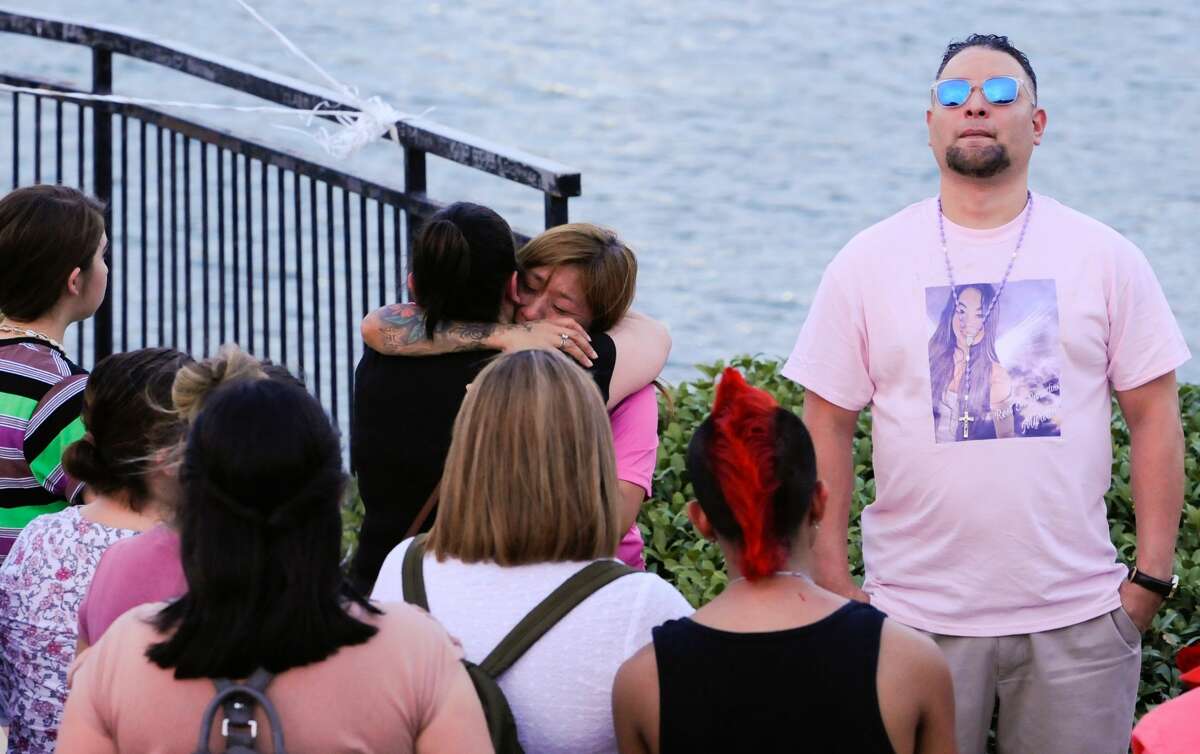 Family and friends of the late Myriam Camarillo gathered at the Sames Arena Pond on Monday, Jul 15, 2019, for a candle light vigil in remembrance of Camarillo.