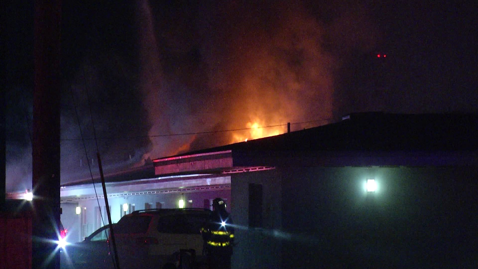 Fire at motel displaces 25 families on city's North East Side