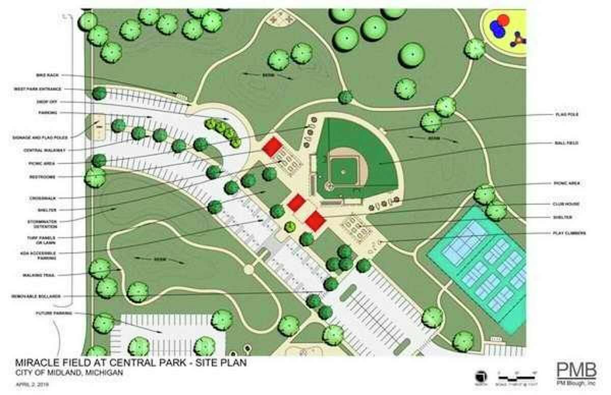 A site plan show the details to be incorporated with the construction of a miracle field in Midland. (Photo provided)  