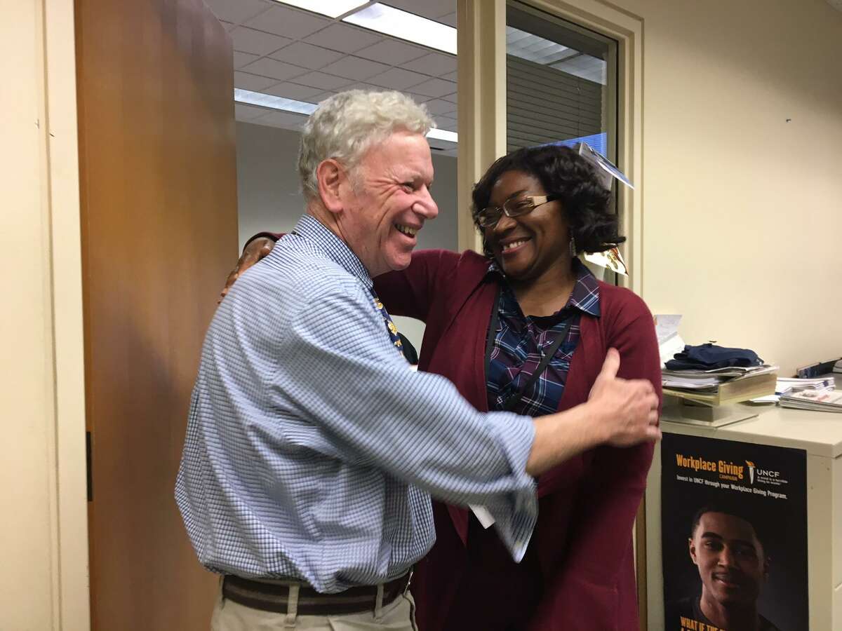 Andy Wolf wishes Martha Okafor, who headed the city’s Community Services Administration, the best on her resignation in 2018.