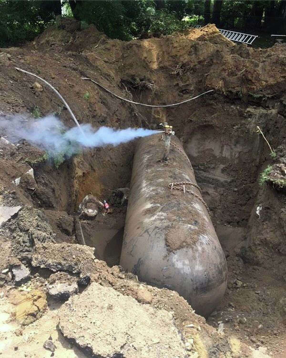 Westport Fire Department responded to a report of a propane leak from an underground tank on July 17, 2019, in the area of Minute Man Hill.