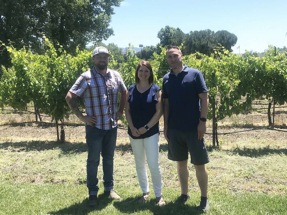 Greg and Lindsay Hamilton launched Hamilton Family Wines after losing their home in the 2017 Sonoma wildfires. Pictured: winemaker Jess Wade (left), Lindsay Hamilton and Greg Hamilton. Wines are 2017 Pinot Noir, 2018 rose and 2018 Sauvignon Blanc, all from Sonoma County fruit.