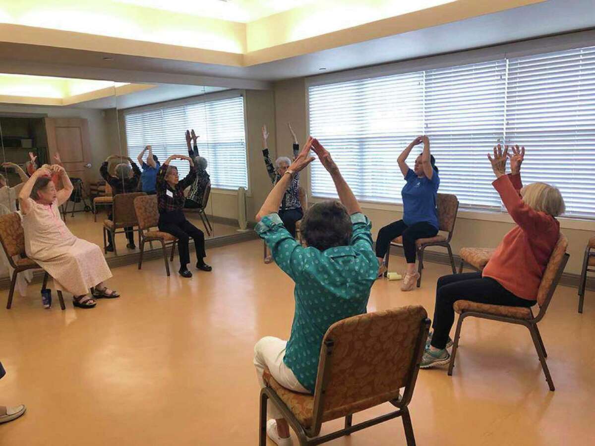 Parkway Place residents participate in Dance with Lauren, the new dance/movement class.