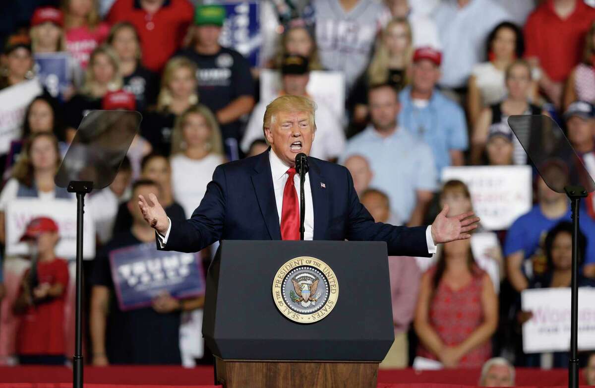 President Donald Trumpspeaks at a campaign rally in Greenville, N.C., Wednesday, July 17, 2019.
