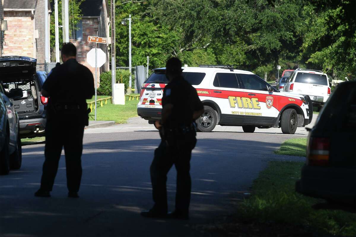 Beaumont Police investigate Thursday's homicide at a home on Evalon Avenue early Friday morning. A body was found by the home's tenant around 8 p.m. when a broken window was discovered. A small fire was also reported. Photo taken Friday, 7/19/19