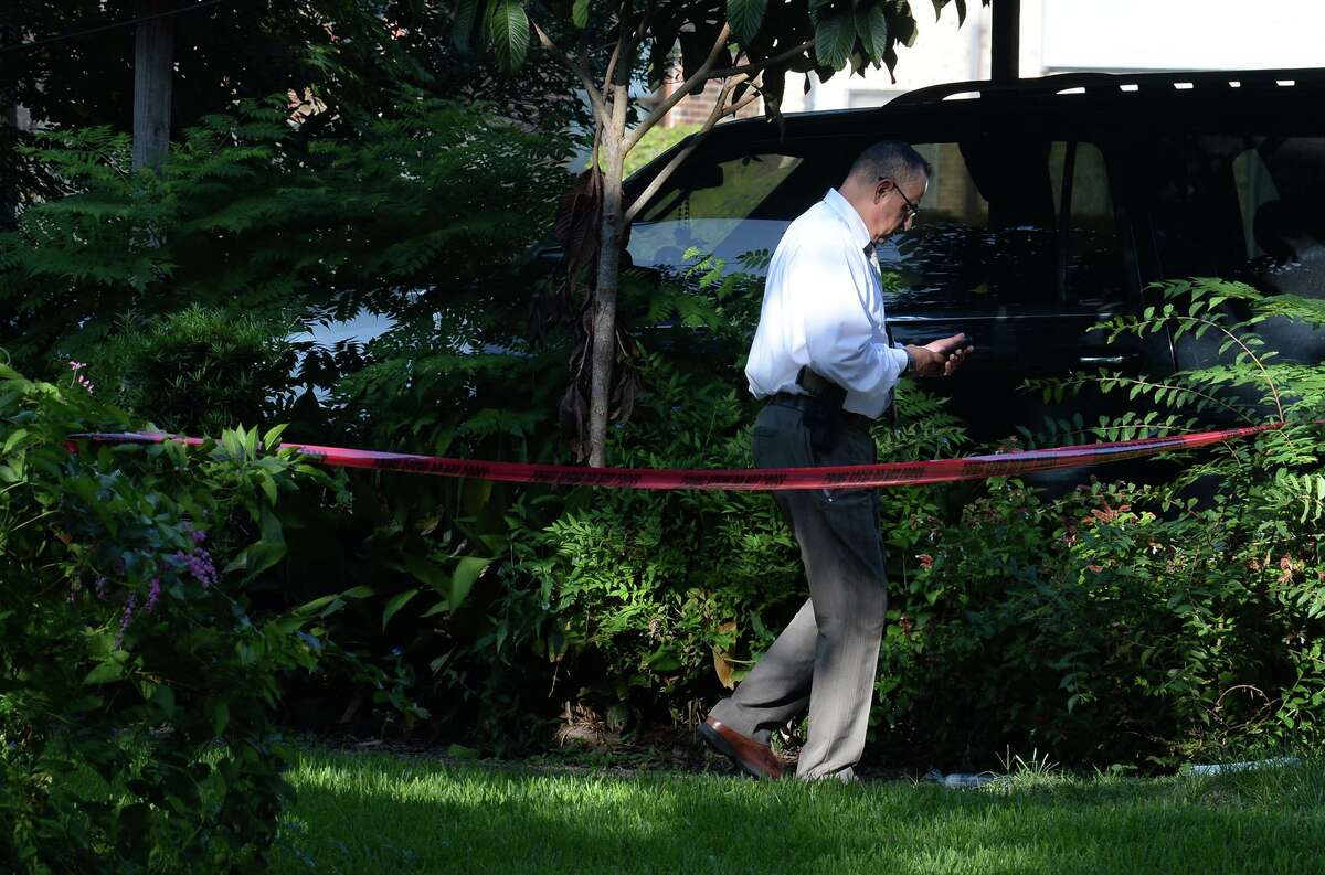Beaumont Police investigate Thursday's homicide at a home on Evalon Avenue early Friday morning. A body was found by the home's tenant around 8 p.m. when a broken window was discovered. A small fire was also reported. Photo taken Friday, 7/19/19