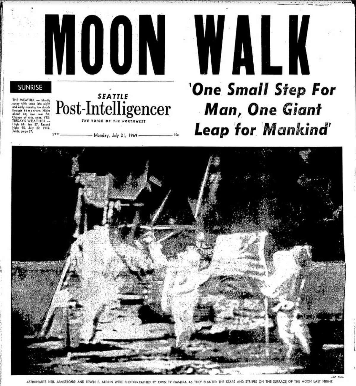 An issue of the Seattle Post-Intelligencer published July 21, 1969.