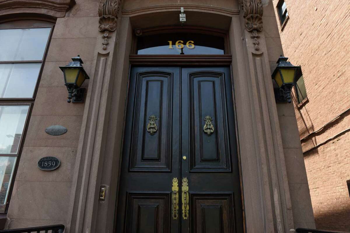 Front door of 166 Washington Avenue on Friday, July 19, 2019, in Albany, N.Y. (Will Waldron/Times Union)